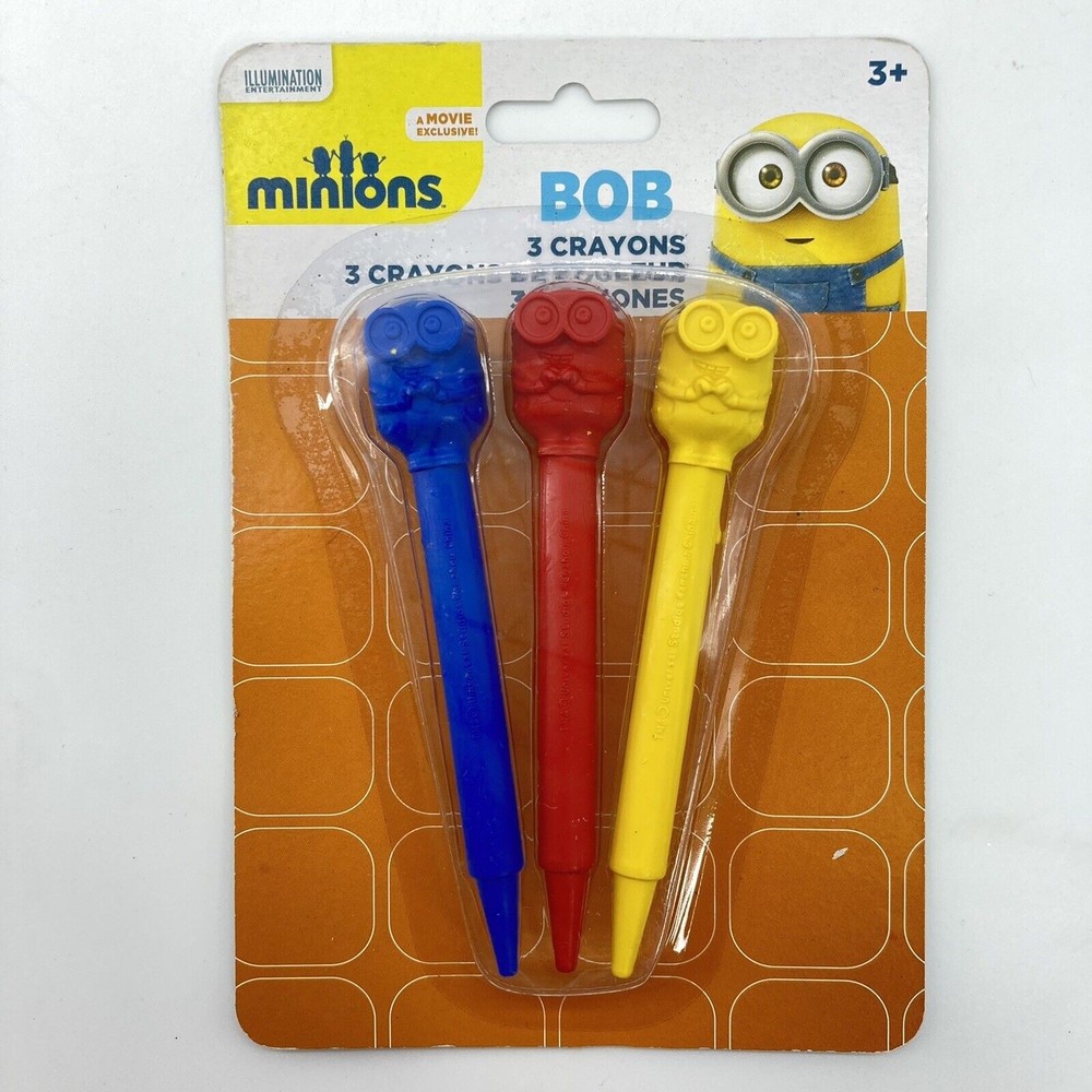 Minions Crayons Bob Movie Exclusive Illumination Entertainment 3 Crayons New